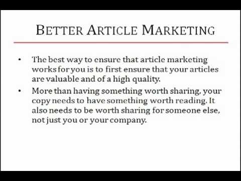 Top Tips For Article Marketing