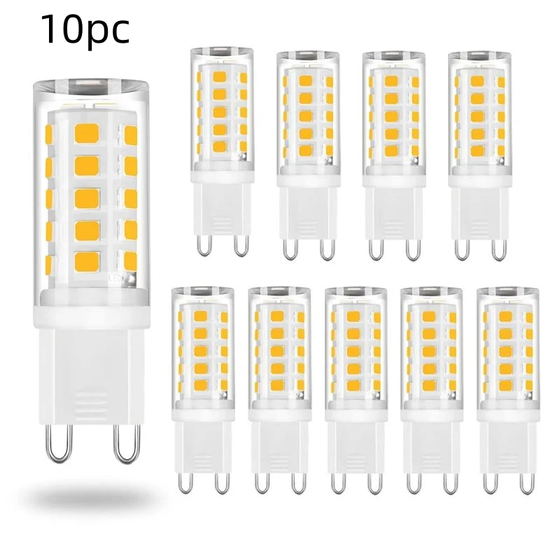 10 Pcs Brightest G9 LED Lamp AC220V 5W Ceramic SMD2835 LED Bulb Warm/Cool White Spotlight replace Halogen light wholesale