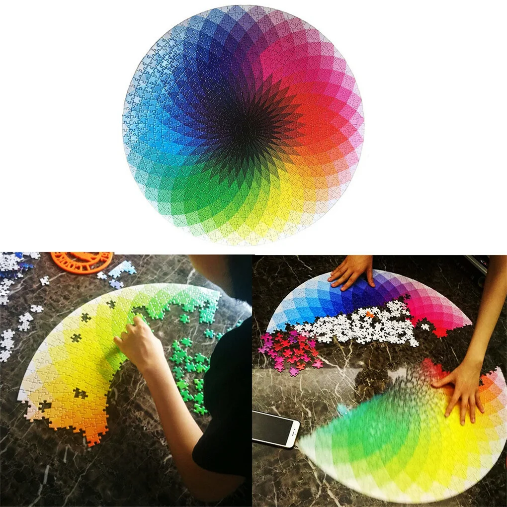 1000pcs Rainbow Round Geometrical Photo Toys Adult Kids DIY Educational Reduce Stress Paper Toy