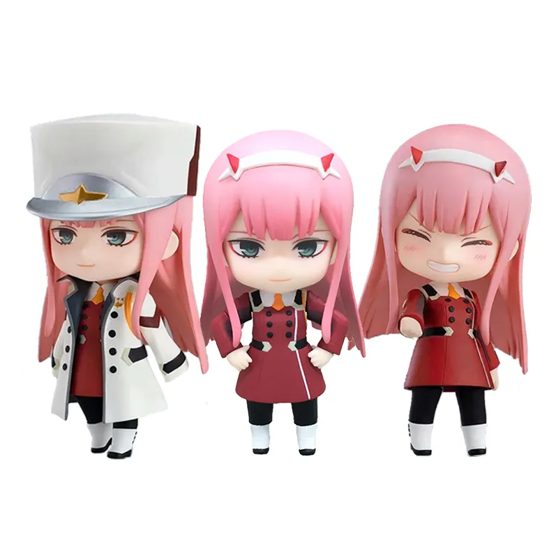 10CM Amine Figure  Darling in the FRANXX Q Version Uniform Combat Uniform Dolls Toy Gift Collect Boxed Ornaments PVC Material