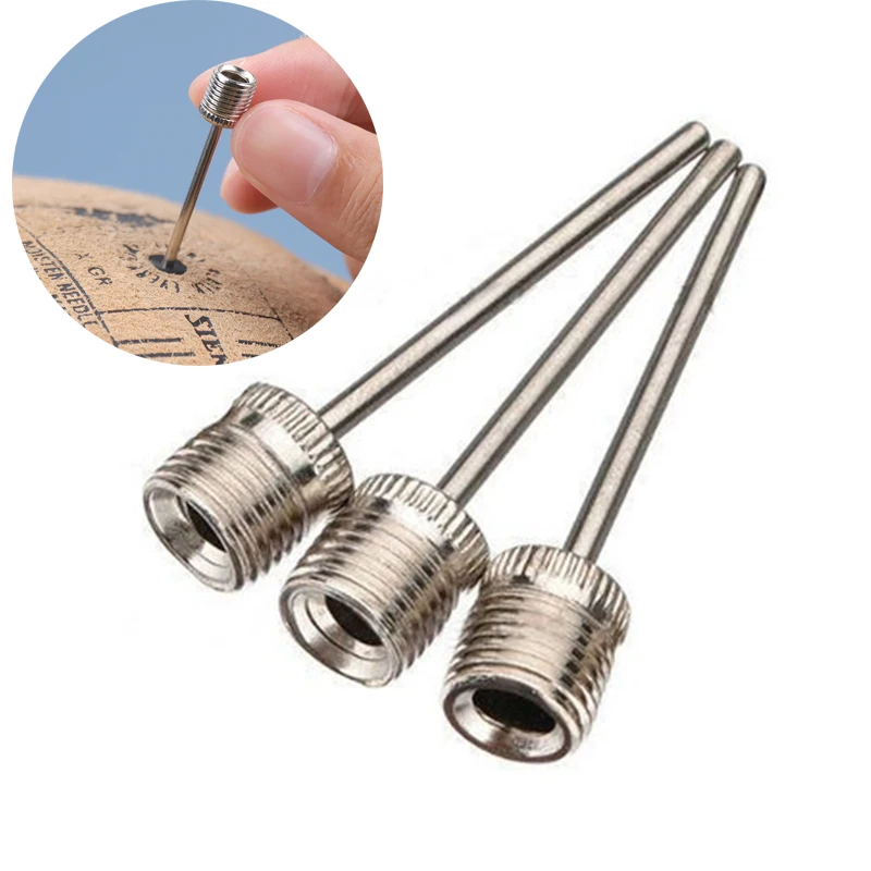 10PCS/Lot Sport Ball Inflating Pump Needle For Football Basketball Soccer Inflatable Air Valve Adaptor Stainless Steel Pump Pin