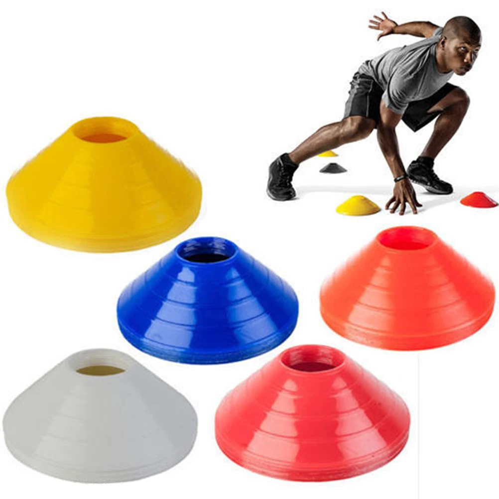 10PCS PVC New Sport Football Soccer Rugby Speed Training Disc Cone Cross Track Space Marker Outdoor Sports Cross Speed Training