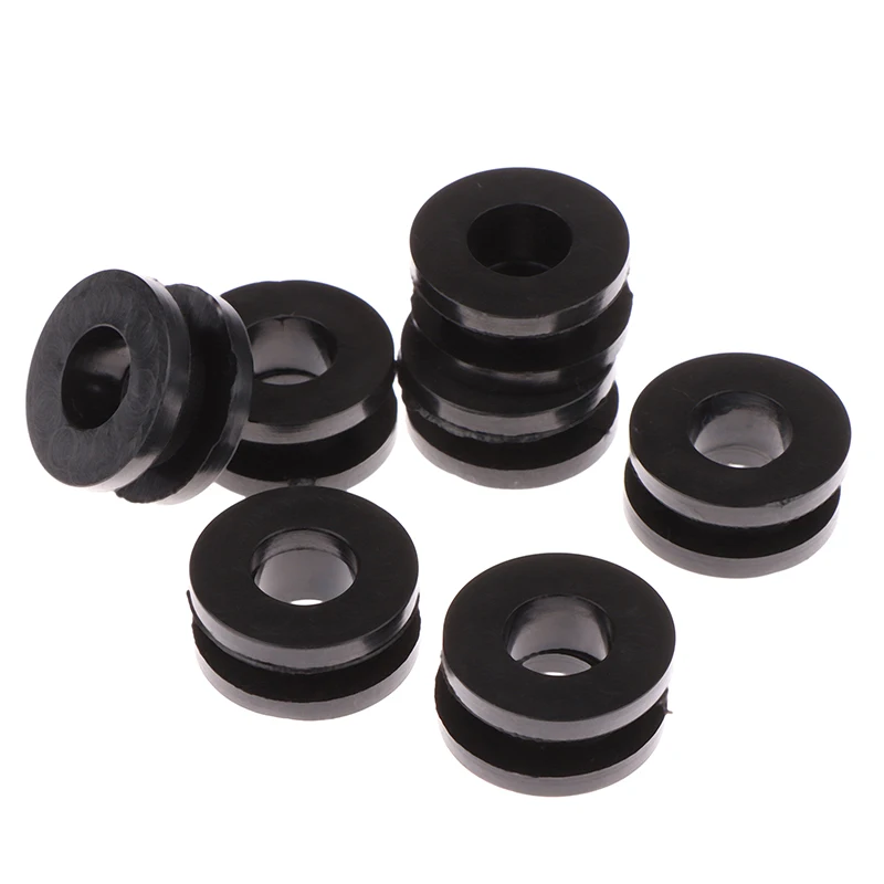 10Pcs/set Black Motorcycle Side Cover Rubber Grommets Gasket Fairings 18.5x9mm