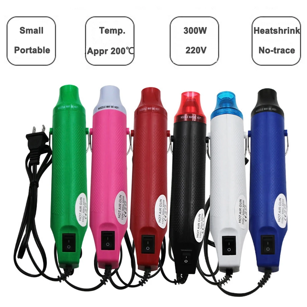 110V 220V DIY Using Heat Gun Electric Power Tool Hot Air 300W Temperature Gun With Seat Shrink Plastic EU Plug US Plug