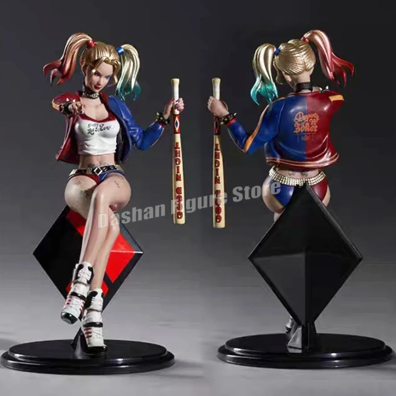 11cm Suicide Squad Harley Quinn Action Figure Harleen Figurine War Damaged Police Car Collection PVC Ornaments Model Toys Gifts