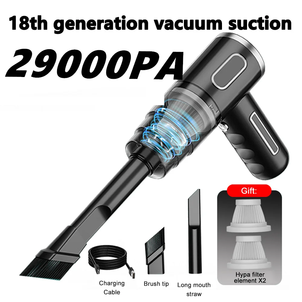 14500/29000Pa Wireless Car Vacuum Cleaner USB Charging Car 2000Mah Portable Cleaning Appliance Mini WetandDry Vacuum Household