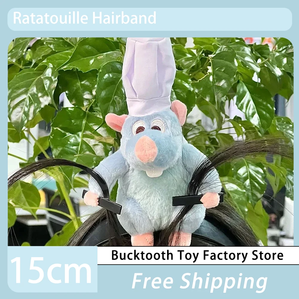 16cm New Ratatouille Hairband Plush Doll Headband Cartoon French Wide-Brimmed Hairpin Photo Headdress Creativity Girl Gift Toys