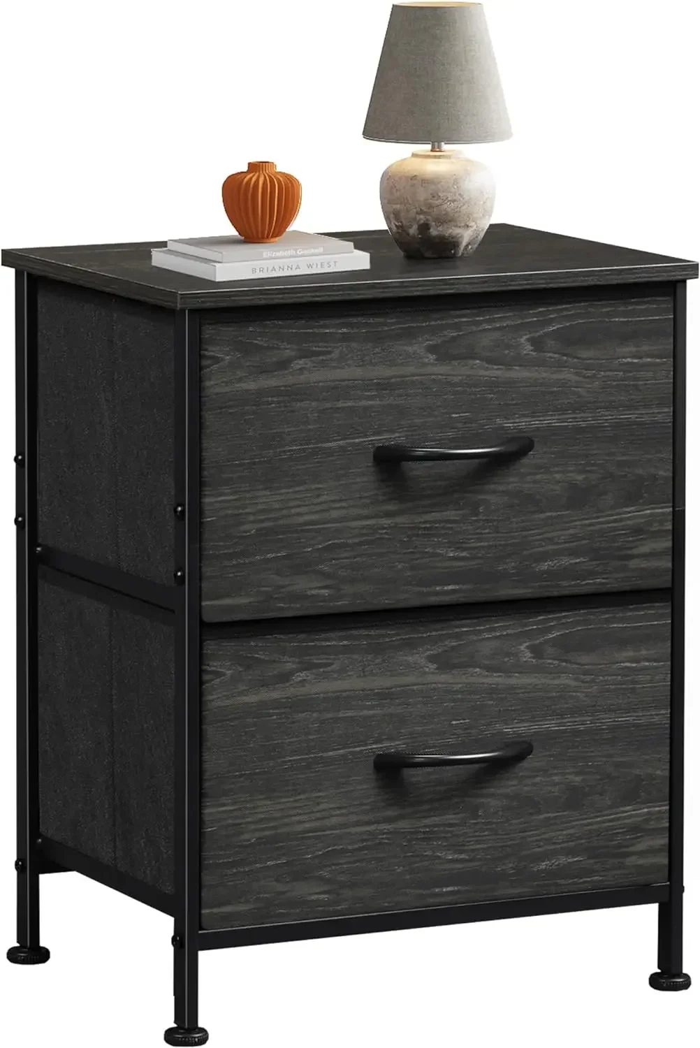 Nightstand, 2 Drawer Dresser for Bedroom, Small  with  Drawers, Bedside Furniture, Night Stand, End Table  Fab