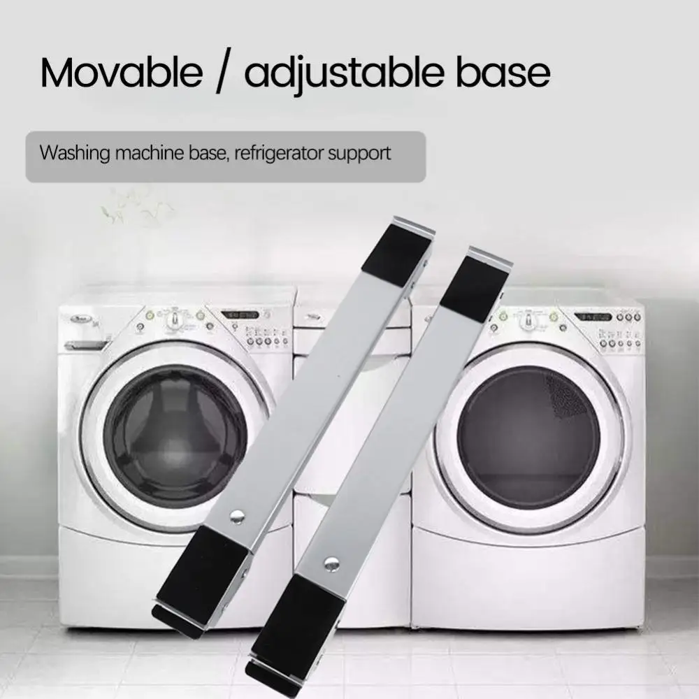 Washing Machine Base Stand Trolley Feet Movable Adjustable Telescopic Fridge Stand Wheel for Dryer Refrigerator Home Appliance