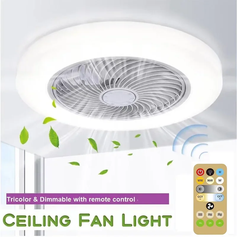 3In1 Ceiling Fan With Lighting Lamp E27 Converter Base With Remote Control For Bedroom Living Home Silent Ac85-265v