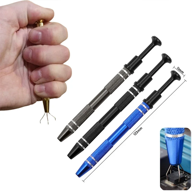 4 Claws Tweezers IC Extractor Electronic Component Spring Picking Pen Chip Screws Grab Mobile Phone Motherboard Repair Hand Tool