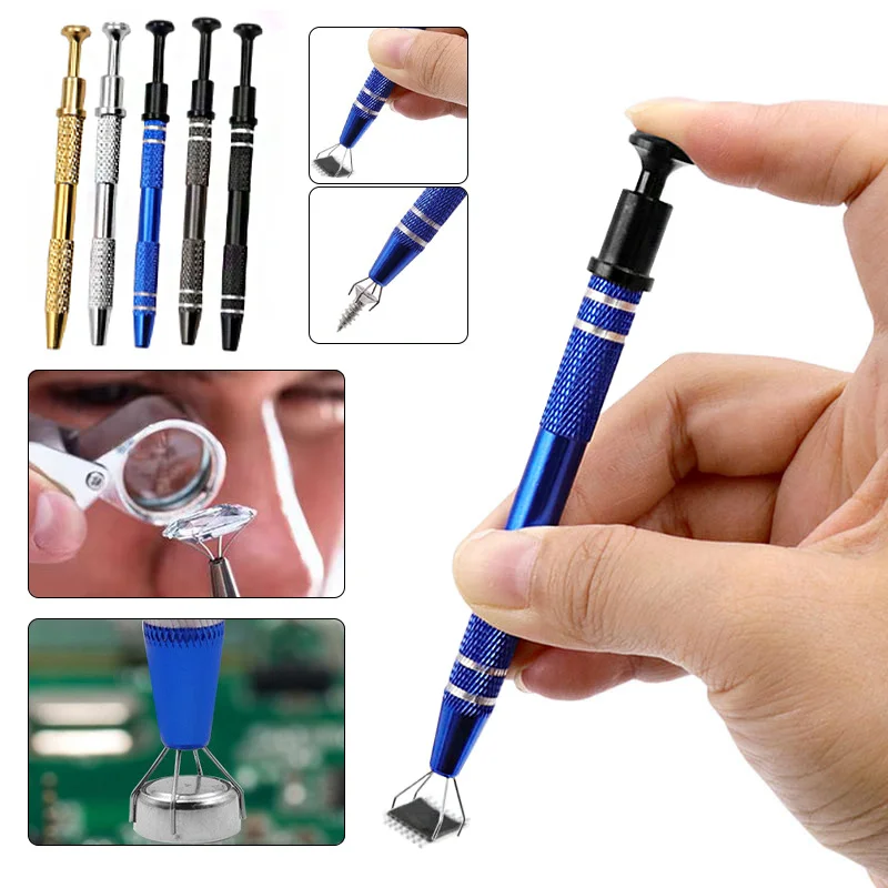 4 Claws Tweezers IC Extractor Electronic Component Spring Picking Pen Chip Screws Grab Mobile Phone Motherboard Repair Hand Tool