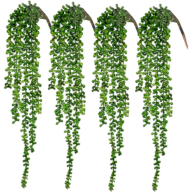 1PC String of Pearls Plant Artificial Hanging Succulents Plants for Home Garden Decor- 25.59”