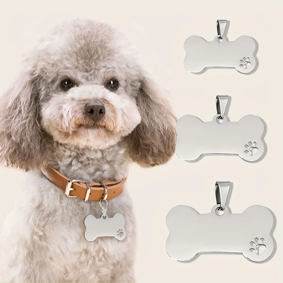 1pc Engraved Personalized Dog Tags – Anti-Lost Pet Name Pendant for Small, Medium, and Large Dogs