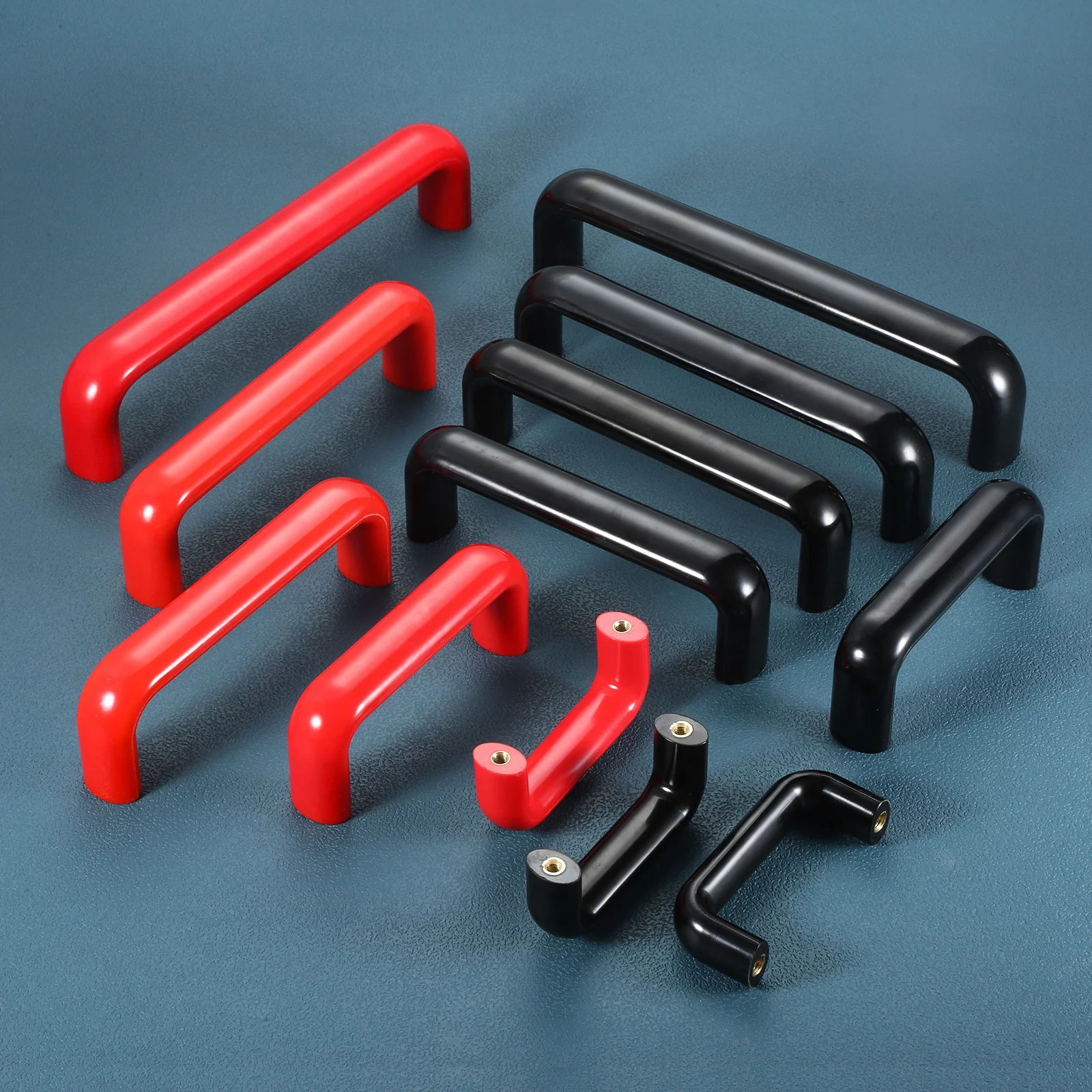 1pc M6/M8 Hole 90/120mm Bakelite Plastic Brass Handle Black/Red Pull Mechanical Equipment Door Industry Machine Tools Furniture