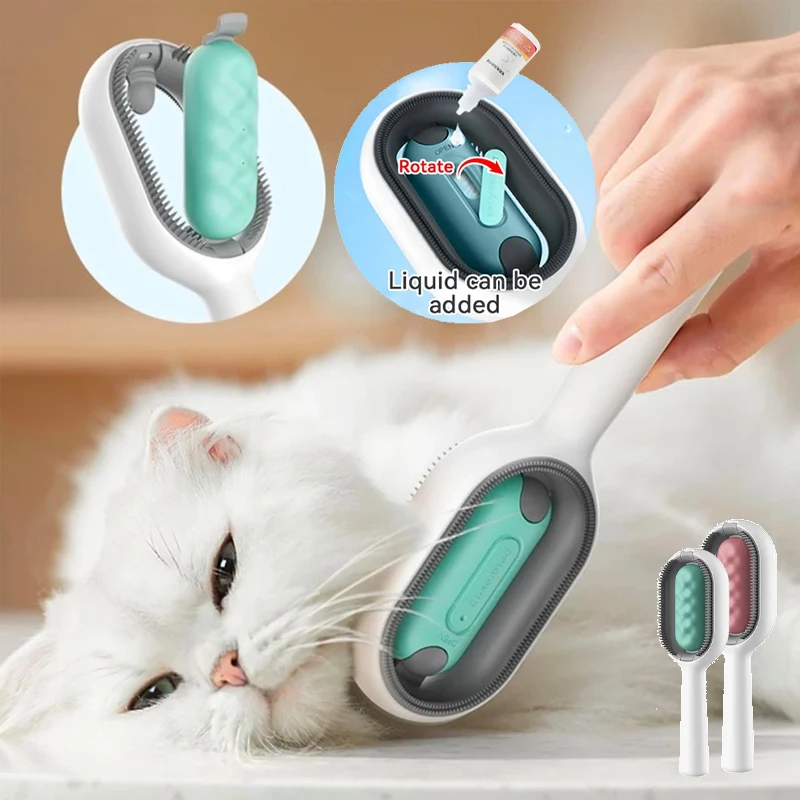 1pc Multifunctional Pet Brush for Dog and Cat Grooming Massage Comb with Water Tank, Hair Remover Supplies, Kitten Skin Cleaning