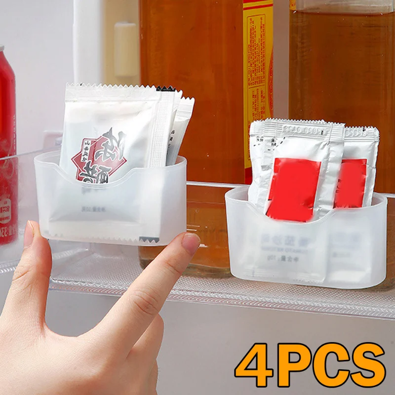 2/4PCS Fridge Storage Boxes Small Side Hanging Boxes Holders Refrigerator Removable Sauce Bags Container Home Kitchen Organizer