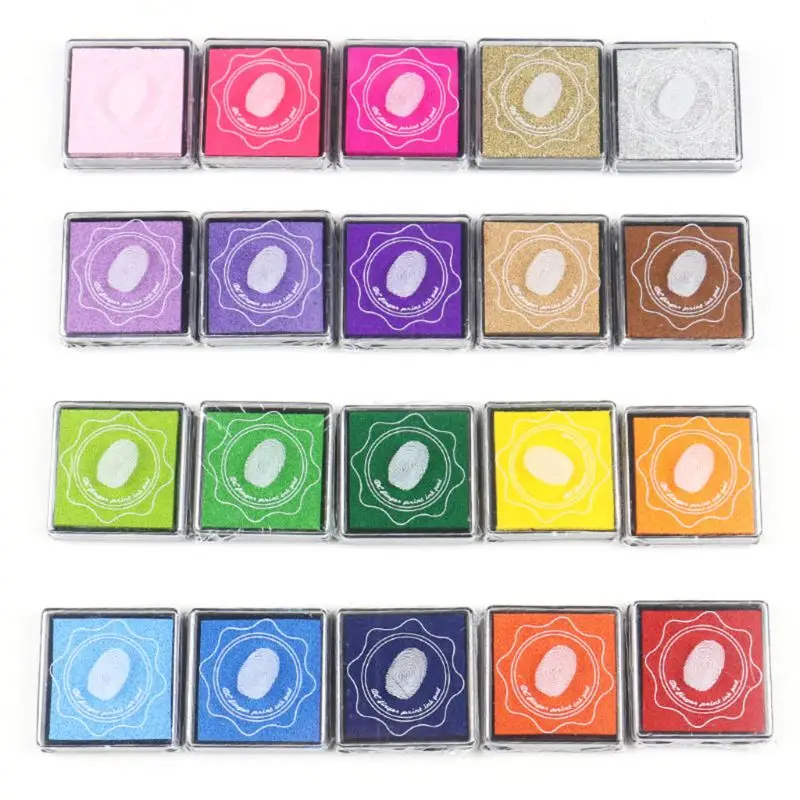 20 Colors Ink Pad DIY Scrapbooking Album Finger Painting Inkpad Stamps Sealing