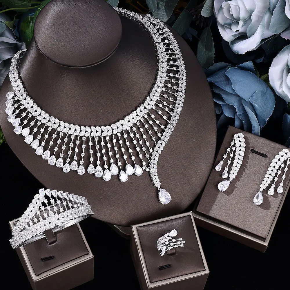 2023 Best selling African 4-piece Bridal Jewelry Set New Fashion Dubai Jewelry Set Women’s Wedding Party Accessories Design