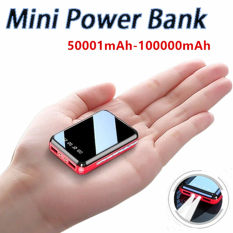 2023 NEW portable outdoors 50001mAh-100000mAh Mini Power Bank Portable Fast Charger Battery Pack 2 USB for Mobile Phone