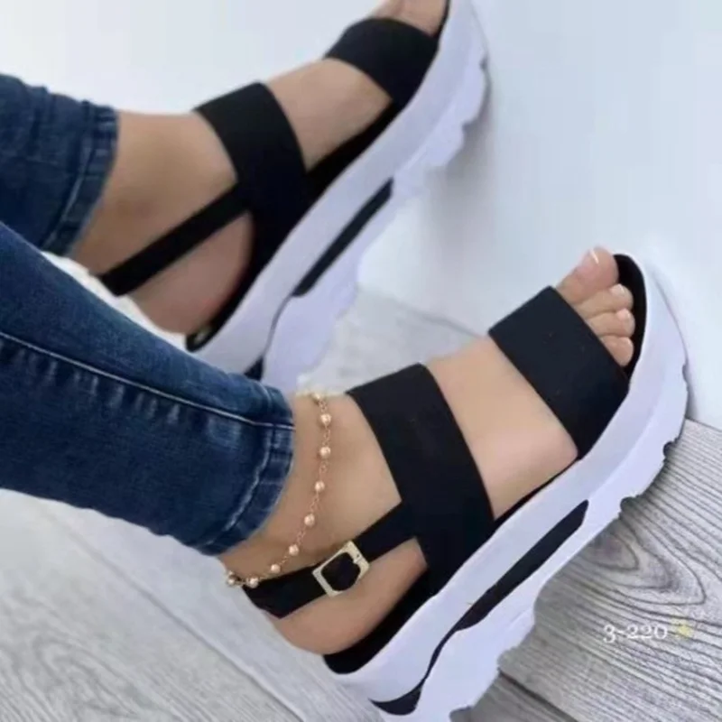 2023 New Women Comfortable Outdoor Sandals Casual Plus Size Slippers Round on Plus Size Wedge Shoes Sandalias  Mujer