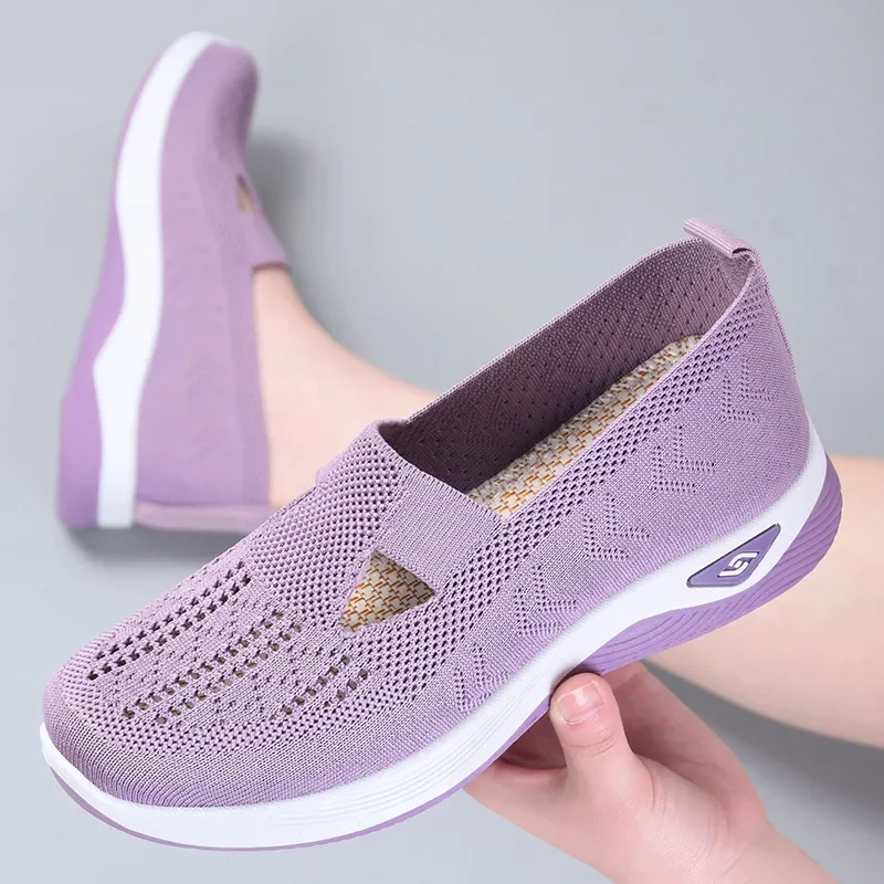 2023 Summer New Comfort Casual Women’s Shoes Fashion Soft Sole Breathable Hollow Out Flat Shoes for Women Zapatos De Mujer