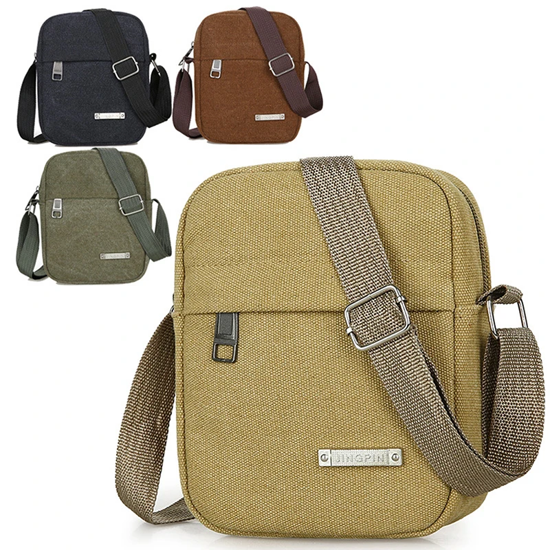 2024 Men’s Fashion Canvas Small Bag Casual Men Mini Handbags Male Cross body Shoulder Messenger Bags For Men Purses and Handbags