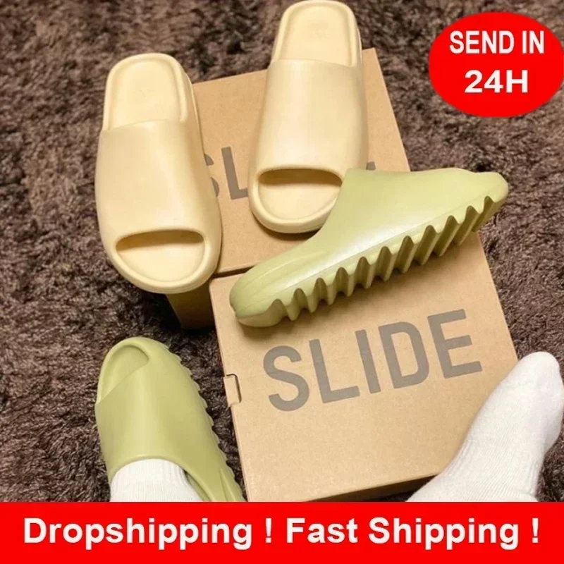 2024 Summer Cool Women Men Slippers Soft Sandals Women Beach Casual Shoes Light EVA Slides Brand Men Flip-flops Men’s Sandals