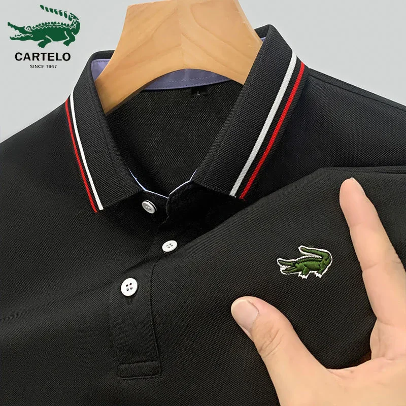 2024 Summer New Men’s Lapel Anti-pillin Polo Shirt Embroidered Short Sleeve Casual Business Fashion Slim Fit Polo Shirt for Men