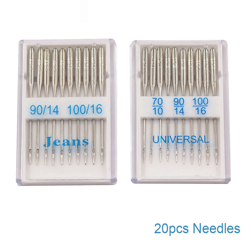 20pcs Sewing Machine Needles for Singer Brother Janome Varmax Sizes 65/9 75/11 80/12 90/14 100/16 Sewing Machine Supplies