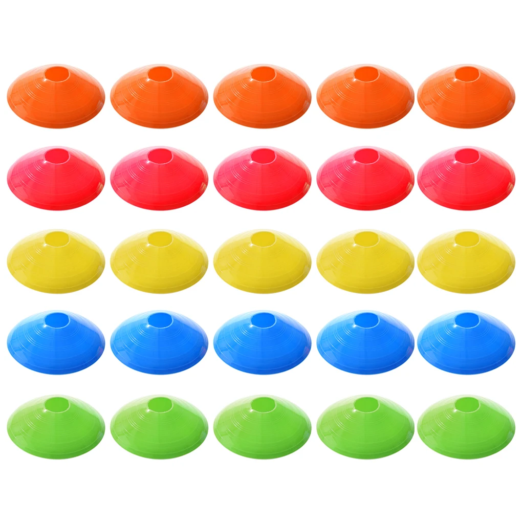 25 Pieces Football Training Disc Plastic Soccer Marking Coaching Cones Portable Sport Basketball Skateboard Training Beginners