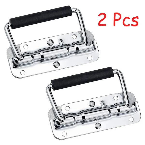 2Pcs 304 Box Handle Stainless Steel Spring Handle Prop Box Tool Aluminum Activity Handle Folding Industrial Handle