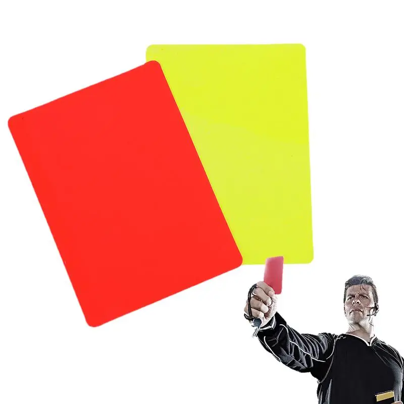 2Pcs Sports Football Referee Red and Yellow Card Set Soccer Warning and Ejection Cards League Soccer Boot Tranning Equipment