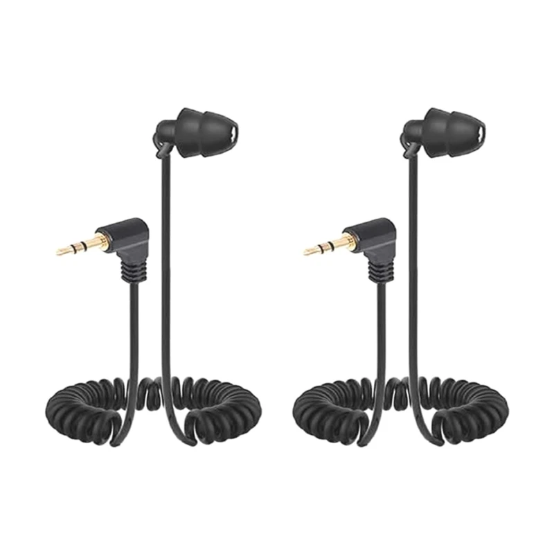 3.5mm Single Side In Ear Earphone Universal Spring Earbud Coiled Headset for Mobile Phone Tablet PC Computer MP3 Player