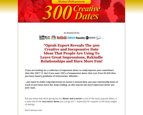 300 Creative Dates – By Oprah Dating and Relationship Expert.