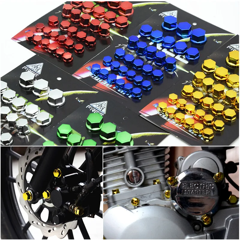 30PCS/Set Motorcycle Body Screw Cap Head Decorative Cover FOR KAWASAKI NINJA ZX6R NINJA H2R Z750 Z800 FOR YAMAHA YZF-R1 YBR 250