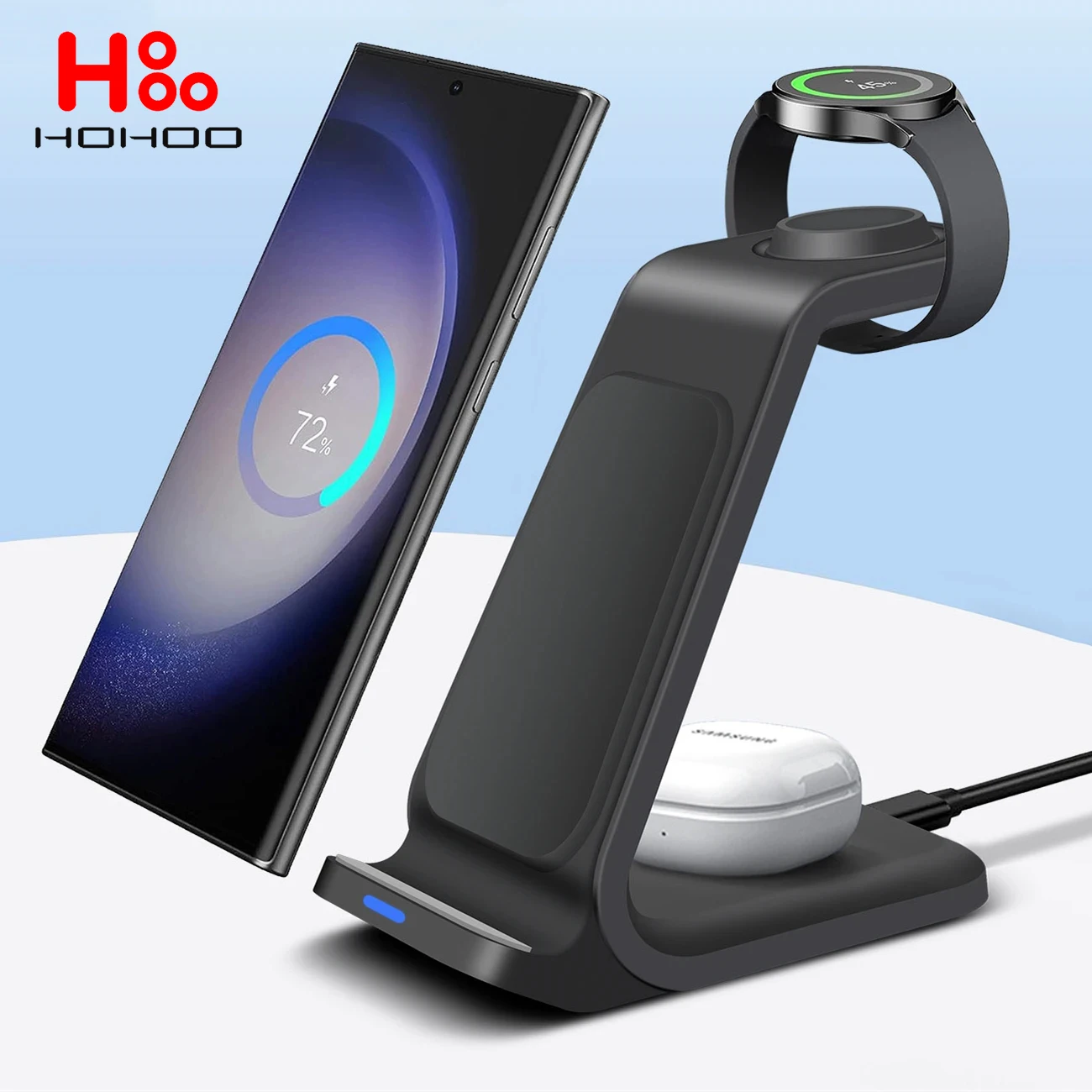 30W 3 in 1 Wireless Charger Stand for iPhone 15 14 13 12 11 Pro max Samsung Galaxy iWatch Airpods Pro Fast Charging Dock Station