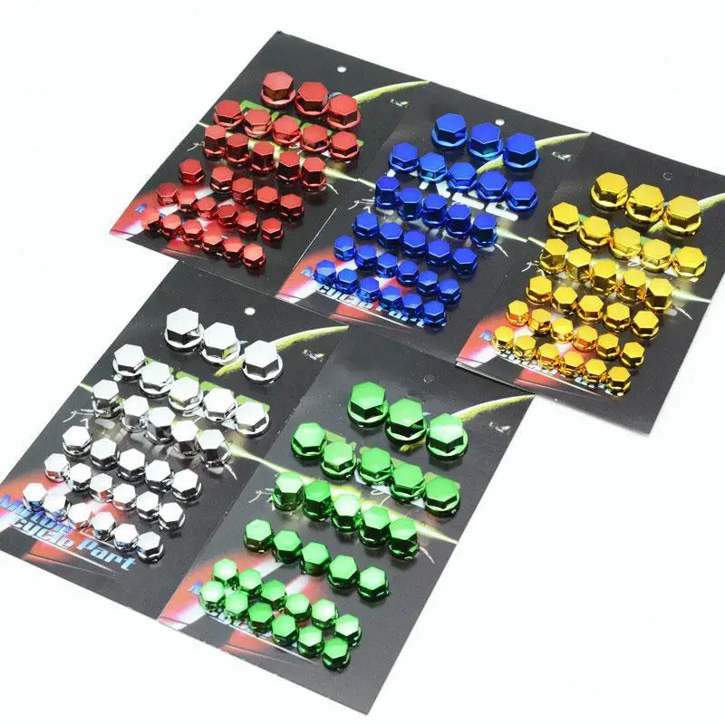 30pcs Motorcycle Screw Decoration Cover Plating Cap Colored Nut Cover Motorcycle Accessories for Car Motor Scooters Electric