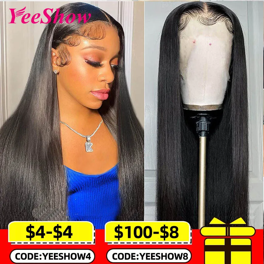 32 Inch Straight Lace Front Wig 13×4 Human Hair Wigs For Women Peruvian Human Hair Remy Transparent HD 13×6 Lace Frontal Wigs