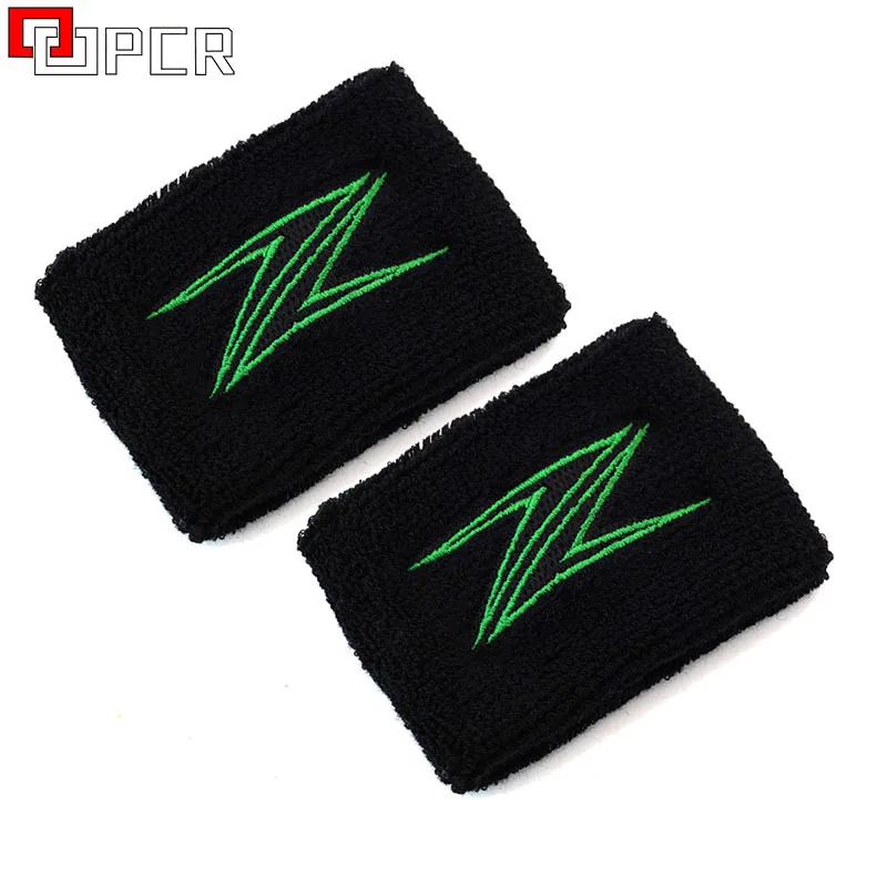 3D Green Z Embroidery Logo Motorcycle Brake Fluid Tank Cover Reservoir Socks For Kawasaki Z650 Z750 Z800 Z900 Z1000 Z250 Z400