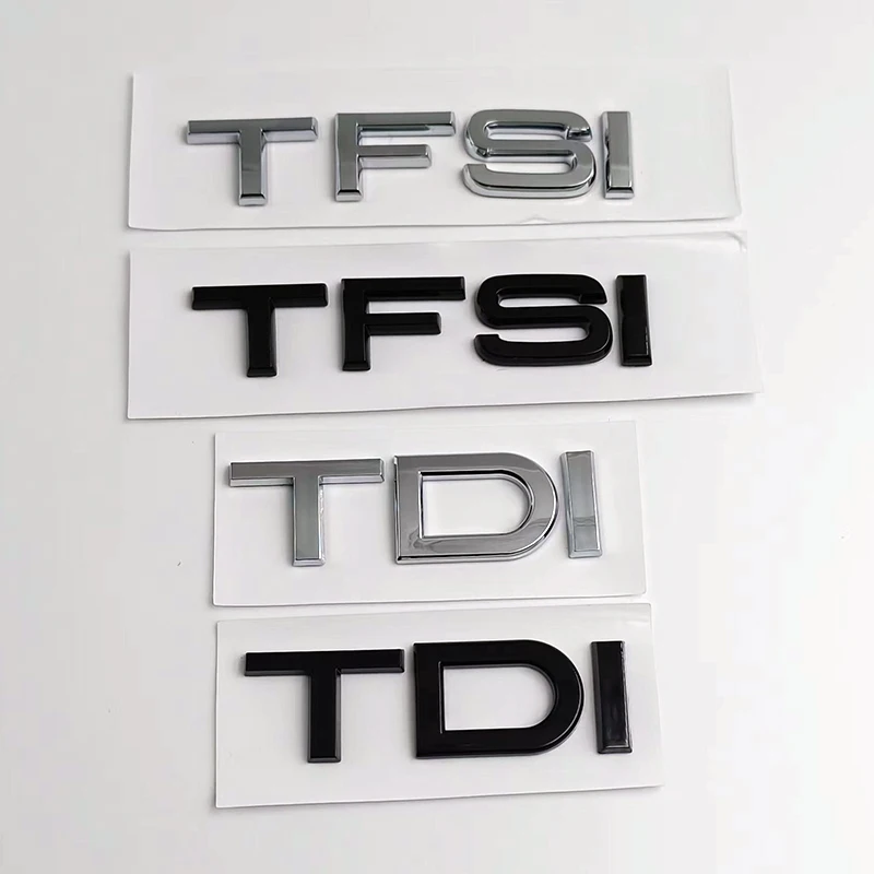 3d ABS Black TFSI Logo TDI Letters Car Trunk Emblem Badge For Audi A3 A4 A5 A6 A7 A8 Q2 Q3 Q5 Q7 Q8 TFSI TDI Sticker Accessories