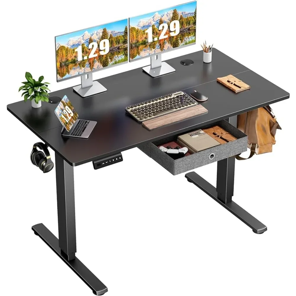 48 X 24 Inch Stand Up Sit Stand Desk With Drawers Work Office Table Values Black Furniture Computer Offices Gaming Tables Mobile