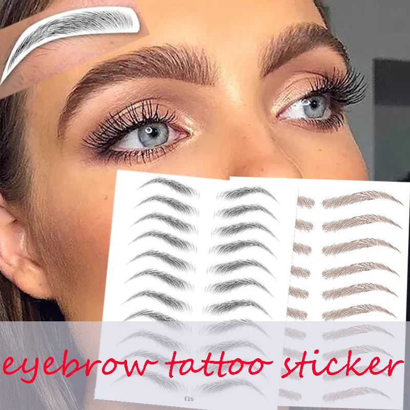 4D Hair Like Eyebrows Stickers Makeup Waterproof Eyebrow Tattoo Sticker Long Lasting Natural Fake Eyebrow Stickers Cosmetics