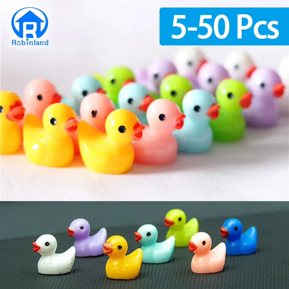 5-50Pcs Mini Duck Miniature Figurine Ornaments Animal DIY Crafts for Desk Pot Landscape Car Garden Home Decoration Accessories