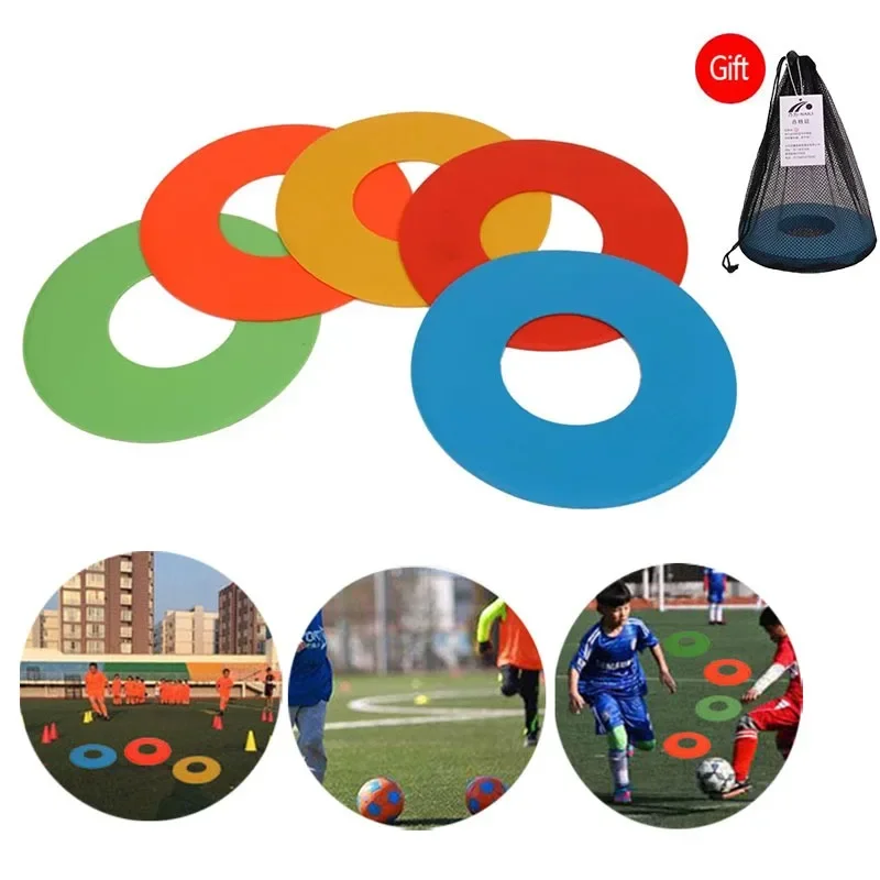 5Pcs Soccer Flat Cones Marker Disc Football Basketball Sport Speed Agility Training Markers Indeformable Aids Portable Equipment