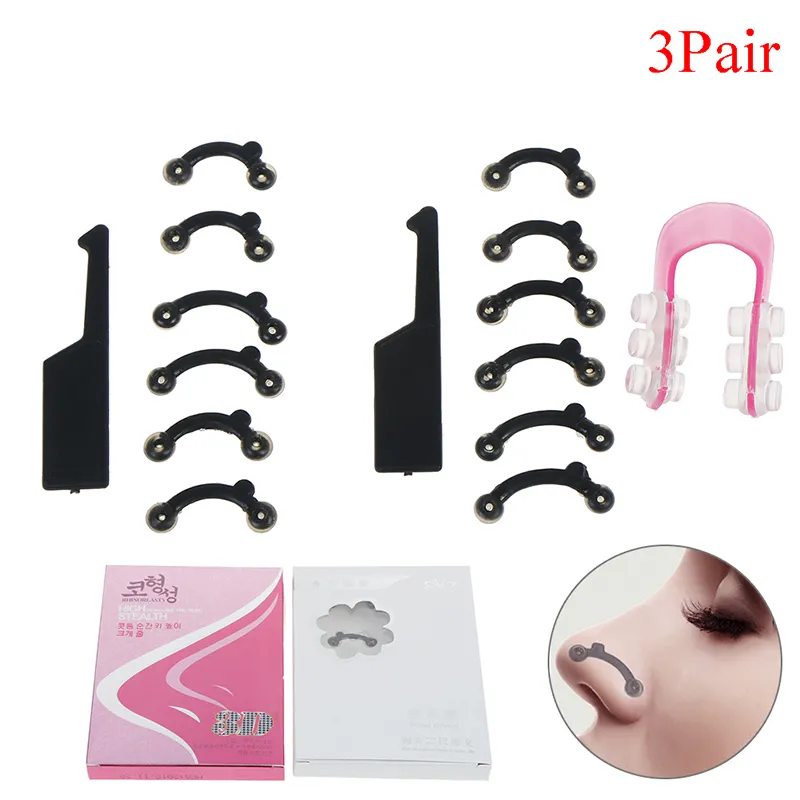 6PCS/Set 3 Sizes In 1 Beauty Nose Up Lifting Bridge Shaping Clip Nose Reshaper Massage Tool No Pain Face Corrector Tool Kit