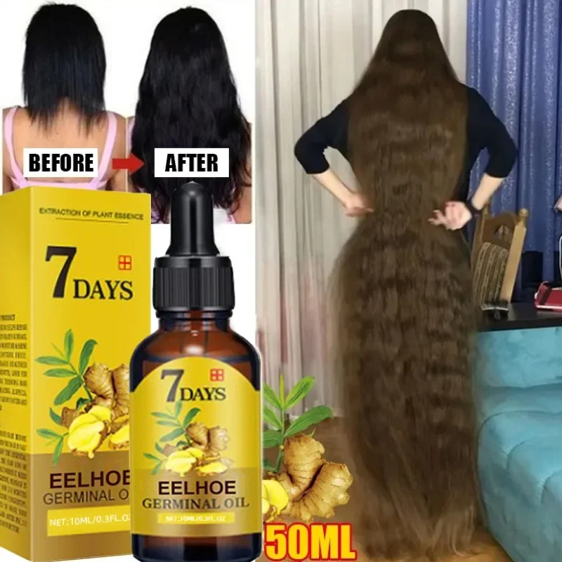 7 Days Fast Hair Growth Ginger Growth Hair Oil Treatment Anti Hair Loss Men Women Scalp Treatment Serum Products Beauty Health