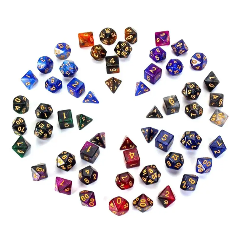 7Pcs Acrylic Polyhedral Dice For DND RPG MTG Party Game Toy Set For Kids Adults Game Entertainment Dice Outdoor Sports Game