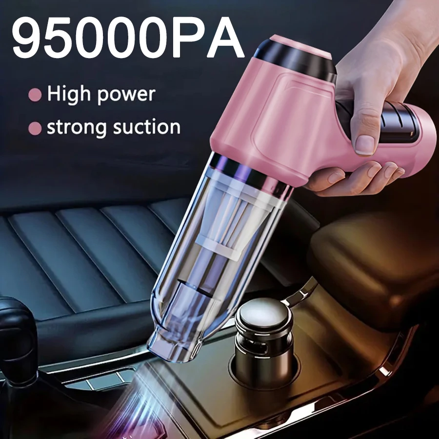 95000Pa Wireless Car Vacuum Cleaner Strong Suction Handheld Auto Vacuum Home & Car Dual Use 3 in 1Mini Vacuum Home Appliance