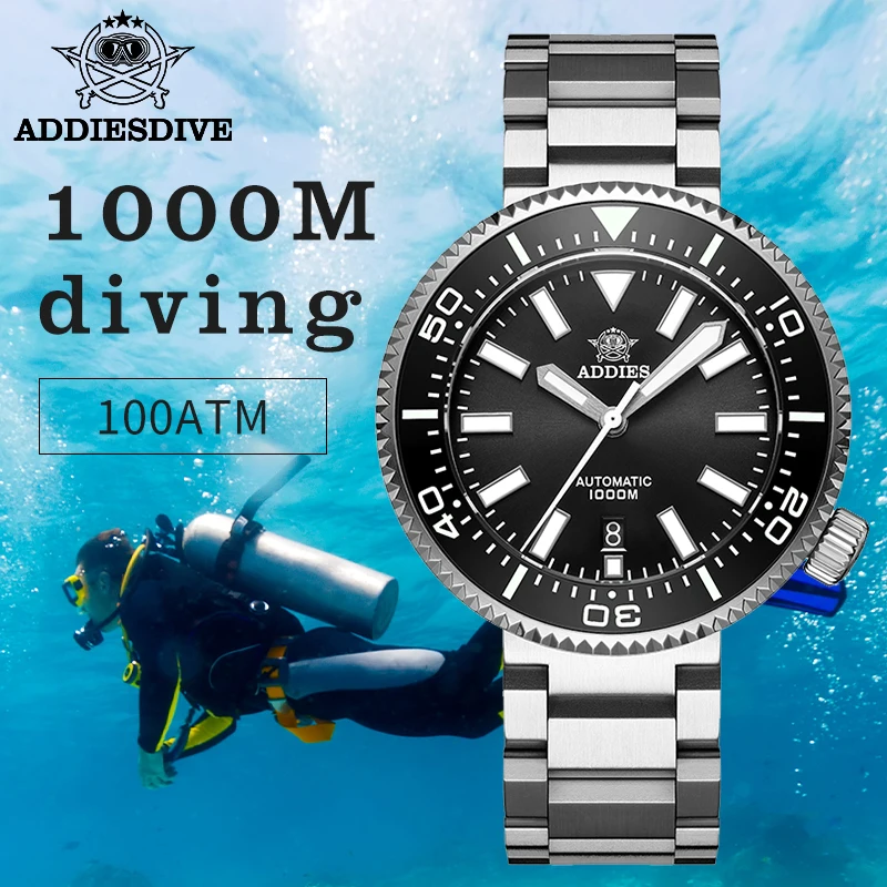 ADDIESDIVE Men’s Luxury Watch 1000m diver’s watch Waterproof luminous Sapphire Glass reloj hombre Automatic Mechanical Watches